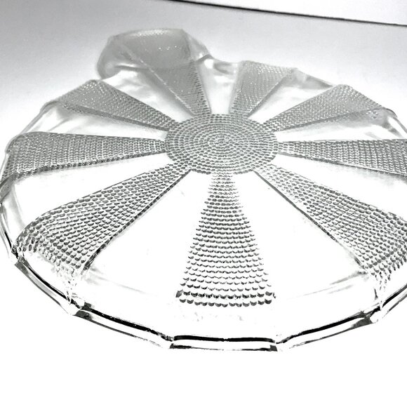 1950s Jeannette Dewdrop Clear Hostess Tray Luncheon Plate Television Snack Set - Picture 12 of 16